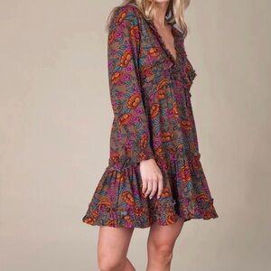 NATURAL LIFE Vibrant Floral Long Sleeve Dress